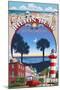 Hilton Head, South Carolina - Montage-Lantern Press-Mounted Art Print