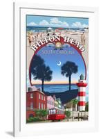 Hilton Head, South Carolina - Montage-Lantern Press-Framed Art Print