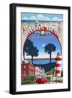 Hilton Head, South Carolina - Montage-Lantern Press-Framed Art Print