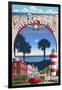 Hilton Head, South Carolina - Montage-Lantern Press-Framed Art Print