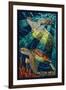 Hilton Head, South Carolina - Mosaic Sea Turtles-Lantern Press-Framed Art Print