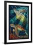 Hilton Head, South Carolina - Mosaic Sea Turtles-Lantern Press-Framed Art Print