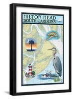 Hilton Head, South Carolina - Nautical Chart-Lantern Press-Framed Art Print