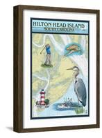 Hilton Head, South Carolina - Nautical Chart-Lantern Press-Framed Art Print