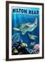 Hilton Head, South Carolina - Sea Turtles-Lantern Press-Framed Art Print