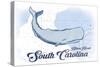 Hilton Head, South Carolina - Whale - Blue - Coastal Icon-Lantern Press-Stretched Canvas