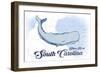 Hilton Head, South Carolina - Whale - Blue - Coastal Icon-Lantern Press-Framed Art Print