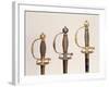 Hilts of Three French Swords: Steel, c.1730, Steel and Gold, c.1760, Chiselled Steel, c.1780-null-Framed Giclee Print