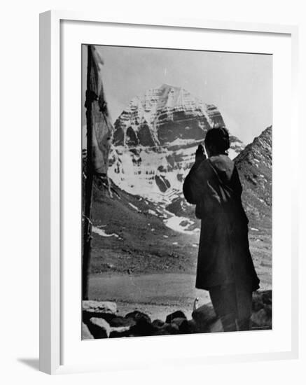 Himalayan Pilgrims, Members of Both Buddhist and Hindu Sects Who Come to Kailas Mountain to See God-null-Framed Photographic Print