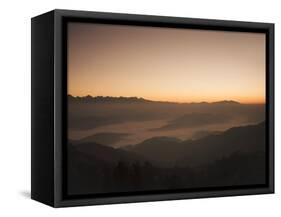 Himalayas at Sunrise, Near Ngarkot, Bagmati, Nepal, Asia-Mark Chivers-Framed Stretched Canvas
