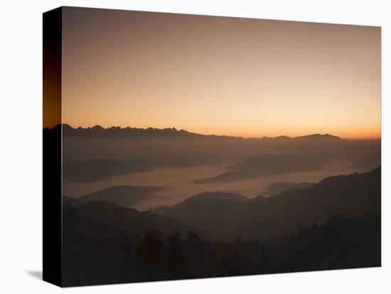 Himalayas at Sunrise, Near Ngarkot, Bagmati, Nepal, Asia-Mark Chivers-Stretched Canvas