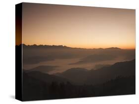 Himalayas at Sunrise, Near Ngarkot, Bagmati, Nepal, Asia-Mark Chivers-Stretched Canvas