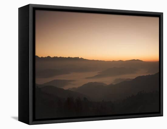 Himalayas at Sunrise, Near Ngarkot, Bagmati, Nepal, Asia-Mark Chivers-Framed Stretched Canvas