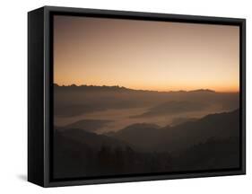 Himalayas at Sunrise, Near Ngarkot, Bagmati, Nepal, Asia-Mark Chivers-Framed Stretched Canvas