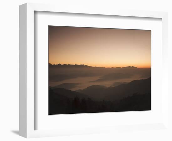 Himalayas at Sunrise, Near Ngarkot, Bagmati, Nepal, Asia-Mark Chivers-Framed Photographic Print