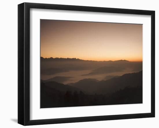 Himalayas at Sunrise, Near Ngarkot, Bagmati, Nepal, Asia-Mark Chivers-Framed Photographic Print