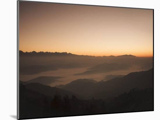 Himalayas at Sunrise, Near Ngarkot, Bagmati, Nepal, Asia-Mark Chivers-Mounted Photographic Print