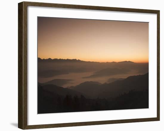 Himalayas at Sunrise, Near Ngarkot, Bagmati, Nepal, Asia-Mark Chivers-Framed Photographic Print