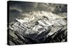 Himalayas Mountains Mochrome Scenic View with Dramatic Sky-MartinM303-Stretched Canvas