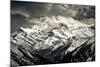 Himalayas Mountains Mochrome Scenic View with Dramatic Sky-MartinM303-Mounted Photographic Print