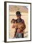 Himba Girl With Traditional Double Plait Hairstyle, Carrying A Goat-Eric Baccega-Framed Photographic Print