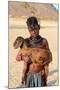 Himba Girl With Traditional Double Plait Hairstyle, Carrying A Goat-Eric Baccega-Mounted Photographic Print