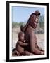 Himba Mother and Child Ride Home on Donkey, Bodies Gleaming from a Red Ochre Mixture, Namibia-Nigel Pavitt-Framed Photographic Print