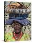 Himba Street Vendor at Opuwo Who Sells Himba Jewellery, Arts and Crafts to Passing Tourists-Nigel Pavitt-Stretched Canvas