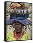 Himba Street Vendor at Opuwo Who Sells Himba Jewellery, Arts and Crafts to Passing Tourists-Nigel Pavitt-Framed Stretched Canvas