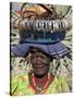 Himba Street Vendor at Opuwo Who Sells Himba Jewellery, Arts and Crafts to Passing Tourists-Nigel Pavitt-Stretched Canvas