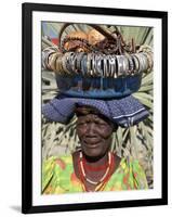 Himba Street Vendor at Opuwo Who Sells Himba Jewellery, Arts and Crafts to Passing Tourists-Nigel Pavitt-Framed Photographic Print