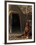 Himba Woman Grinding Rock into Powder, Purros Village, Kaokoland, Namibia-Kim Walker-Framed Photographic Print