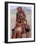 Himba Woman in Traditional Attire, Her Body Gleams from a Red Ochre Mixture of Red Ochre, Namibia-Nigel Pavitt-Framed Photographic Print