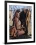 Himba Woman Milks a Cow in the Stock Enclosure Close to Her Home, Namibia-Nigel Pavitt-Framed Photographic Print