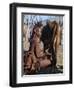 Himba Woman Milks a Cow in the Stock Enclosure Close to Her Home, Namibia-Nigel Pavitt-Framed Photographic Print