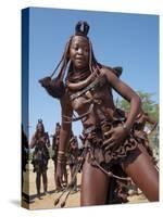 Himba Women Perform the Otjiunda Dance, Stamping, Clapping and Chanting-Nigel Pavitt-Stretched Canvas