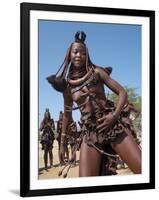 Himba Women Perform the Otjiunda Dance, Stamping, Clapping and Chanting-Nigel Pavitt-Framed Photographic Print