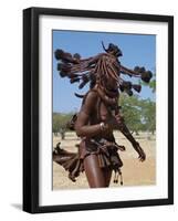 Himba Women Perform the Otjiunda Dance, Stamping, Clapping and Chanting-Nigel Pavitt-Framed Photographic Print