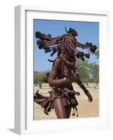 Himba Women Perform the Otjiunda Dance, Stamping, Clapping and Chanting-Nigel Pavitt-Framed Photographic Print