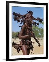 Himba Women Perform the Otjiunda Dance, Stamping, Clapping and Chanting-Nigel Pavitt-Framed Photographic Print