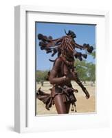 Himba Women Perform the Otjiunda Dance, Stamping, Clapping and Chanting-Nigel Pavitt-Framed Photographic Print