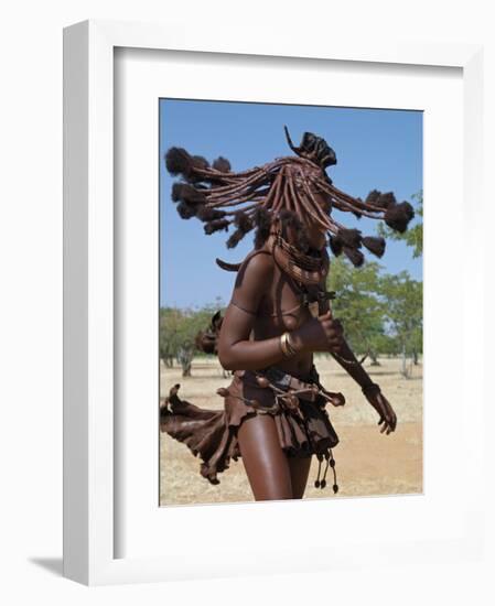 Himba Women Perform the Otjiunda Dance, Stamping, Clapping and Chanting-Nigel Pavitt-Framed Photographic Print