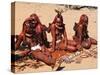 Himba Women Selling Souvenirs, Kaokoveld, Namibia, Africa-Nico Tondini-Stretched Canvas