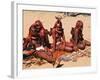 Himba Women Selling Souvenirs, Kaokoveld, Namibia, Africa-Nico Tondini-Framed Photographic Print