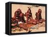 Himba Women Selling Souvenirs, Kaokoveld, Namibia, Africa-Nico Tondini-Framed Stretched Canvas