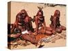 Himba Women Selling Souvenirs, Kaokoveld, Namibia, Africa-Nico Tondini-Stretched Canvas