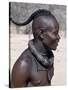 Himba Youth Has His Hair Styled in a Long Plait, known as Ondatu, Namibia-Nigel Pavitt-Stretched Canvas