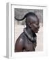 Himba Youth Has His Hair Styled in a Long Plait, known as Ondatu, Namibia-Nigel Pavitt-Framed Photographic Print