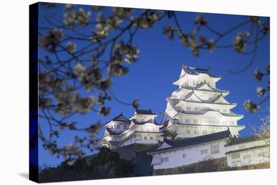 Himeji Castle, at Dusk, Himeji, Kansai, Honshu, Japan-Ian Trower-Stretched Canvas