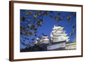 Himeji Castle, at Dusk, Himeji, Kansai, Honshu, Japan-Ian Trower-Framed Photographic Print